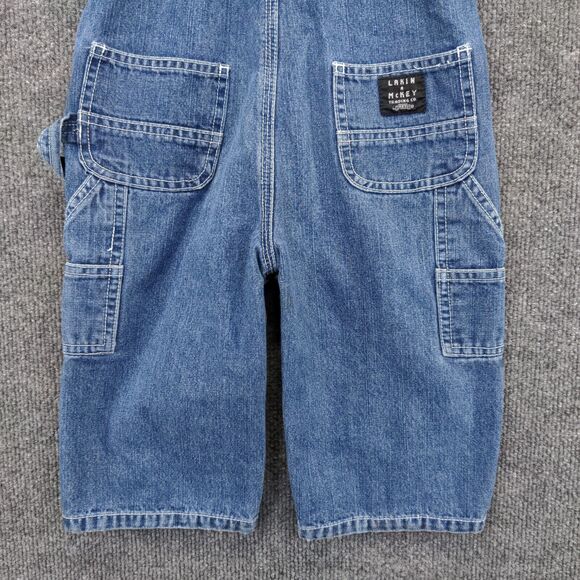 Lakin McKey Toddler Denim Bib Overalls Blue 18M Buckle Carpenter Pocket Cotton - Picture 8 of 12